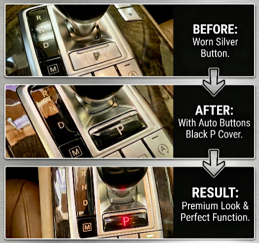 Mercedes-Benz Black 'P' Park Button Overlay fix for peeling button